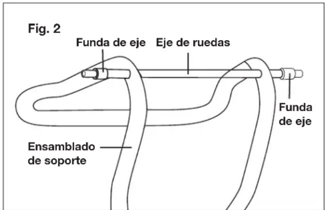 Fig. 2 Funda de eje Eje de ruedas Funda de eje Ensamblado de soporte