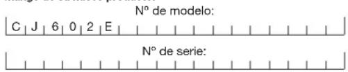 N° de modelo: C | J | 6 | 0 | 2 | E | N° de serie: