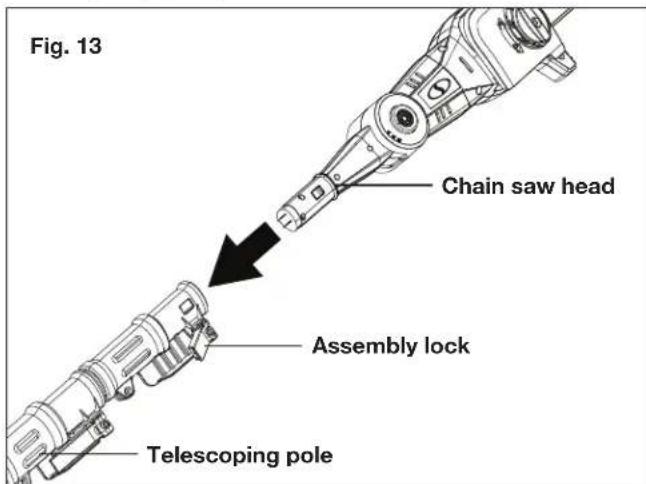 Sun Joe 24VPS8CT - Connecting to the Telescoping Pole - 1