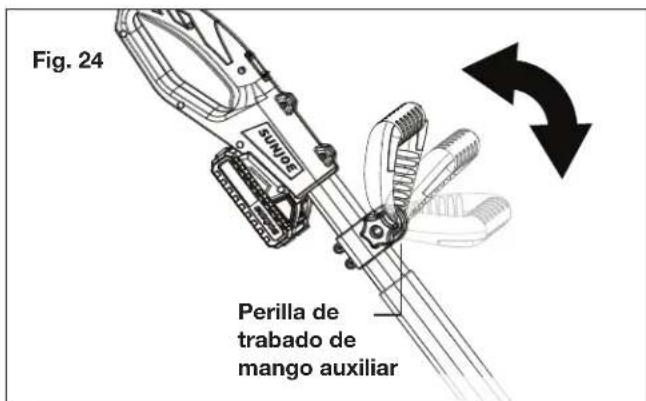 Sun Joe 24VPS8CT - Para ajustar el ángulo del mango auxiliar - 1