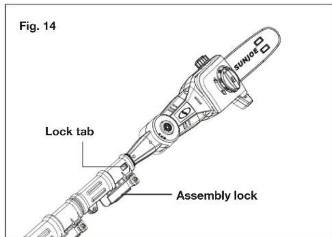 Sun Joe 24VPS8CT - Connecting to the Telescoping Pole - 3