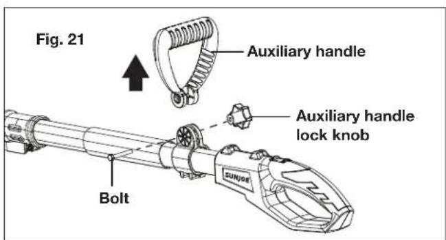 Sun Joe 24VPS8CT - To Remove the Auxiliary Handle - 1