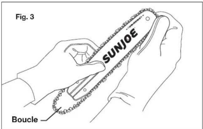 Sun Joe SWJ701E - Pose du guide-chaine et de la chaîne - 3