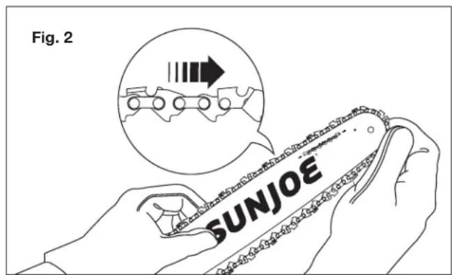 Sun Joe SWJ701E - Pose du guide-chaine et de la chaîne - 2