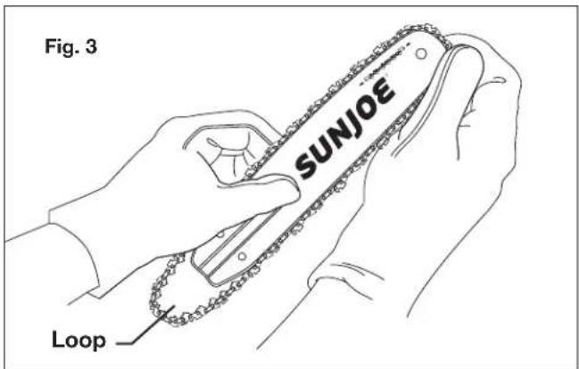 Sun Joe SWJ701E - Installing the Guide Bar and Chain - 3