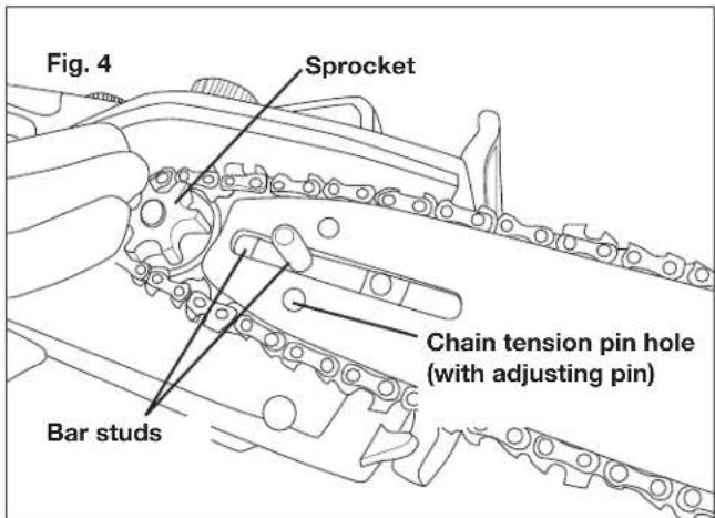 Sun Joe SWJ701E - Installing the Guide Bar and Chain - 4