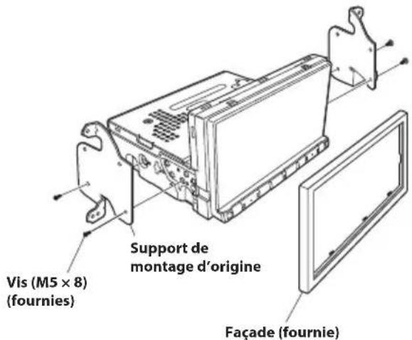 ALPINE iLX705S453B - Montez le support de montage d'origine sur l'appareil en utilisant les vis fournies. - 1