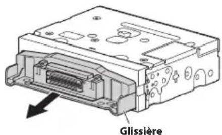 ALPINE iLX705S453B - Sortez la glissière pour la placer dans sa position avancée. (Pour remettre la glissière dans sa position reculée, poussez-la pour l'insérer.) - 1