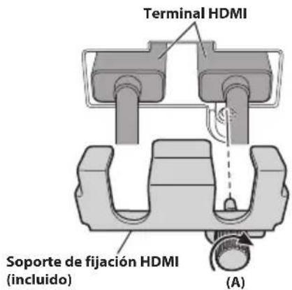 ALPINE iLX705S453B - Asegure el soporte de fijación HDMI con el tornillo (A). - 1