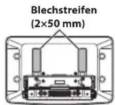 ALPINE iLX705S453B - Bringen Sie die Blechstreifen je nach der Einbauhöhe des Displays an. - 1