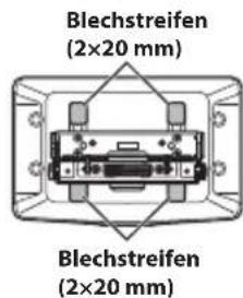 ALPINE iLX705S453B - Bringen Sie die Blechstreifen je nach der Einbauhöhe des Displays an. - 3