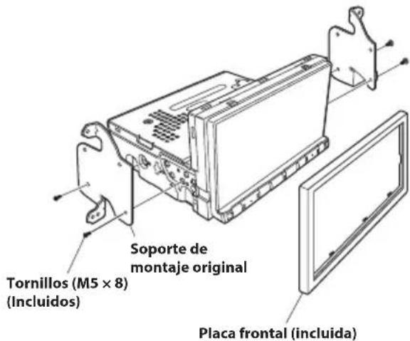 ALPINE iLX705S453B - Monte el soporte de montaje original en la unidad usingo los tornillos suministrados. - 1
