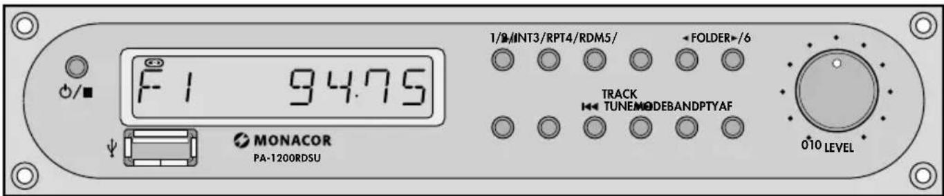 Monacor PA1200RDSU - Operation of the audio player - 1