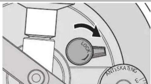 TECHNICS SL100C - Nachdem die Einstellung der Tonarmhohe beendet ist, arretieren Sie den Tonarm, indem Sie den Tonarm-Verriegelungsknopf drehen. - 1