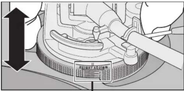 TECHNICS SL100C - Reglez la hauteur avec la Dispositif de réglage de la hauteur du bras. - 1