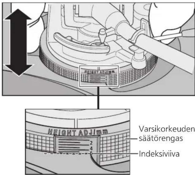 TECHNICS SL100C - Sääda korkeutta varren korkeussäadin. - 1