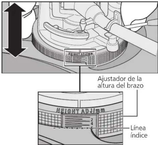 TECHNICS SL100C - Ajuste la.altura con el ajustador de la.altura del brazo. - 1