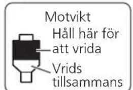TECHNICS SL100C - Vrid motvikten for att justera till lampligt nältryck for pickupen. - 1