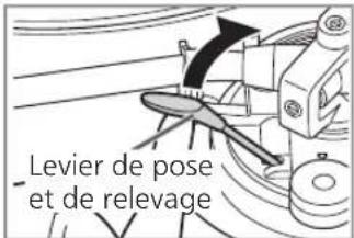 TECHNICS SL100C - Soulevez le levier de pose et de releavage et placez le bras de lecture sur le disque. - 1