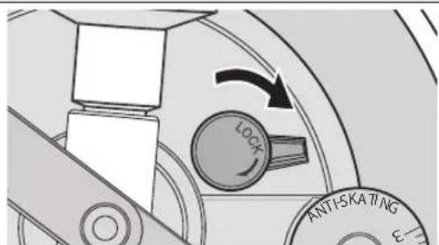TECHNICS SL100C - 3Après que le réglage de hauteur de bras soit terminé,verrouillez le bras de lecture en tournant le bouton de verrouillage du bras. - 1