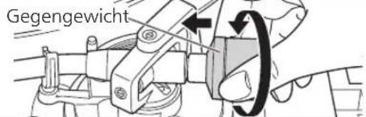 TECHNICS SL100C - Bringen Sie das Gegengewicht am hinteren Ende des Tonarms an. - 1