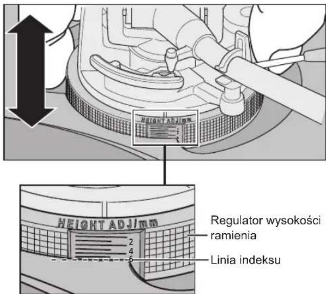 TECHNICS SL100C - Dostosować wysokość regulator wysokość ramienza. - 1