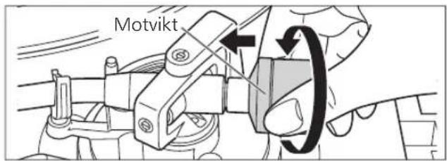TECHNICS SL100C - Fäst motvikten på tonarmens bakre ända. - 1