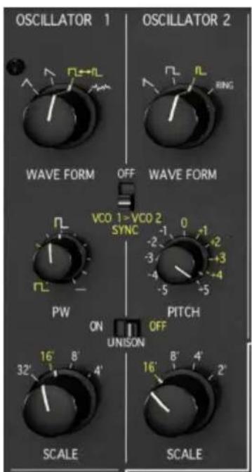 Arturia KORG MS20 V - Les oscillateurs : VCO 1 et VCO 2 - 1