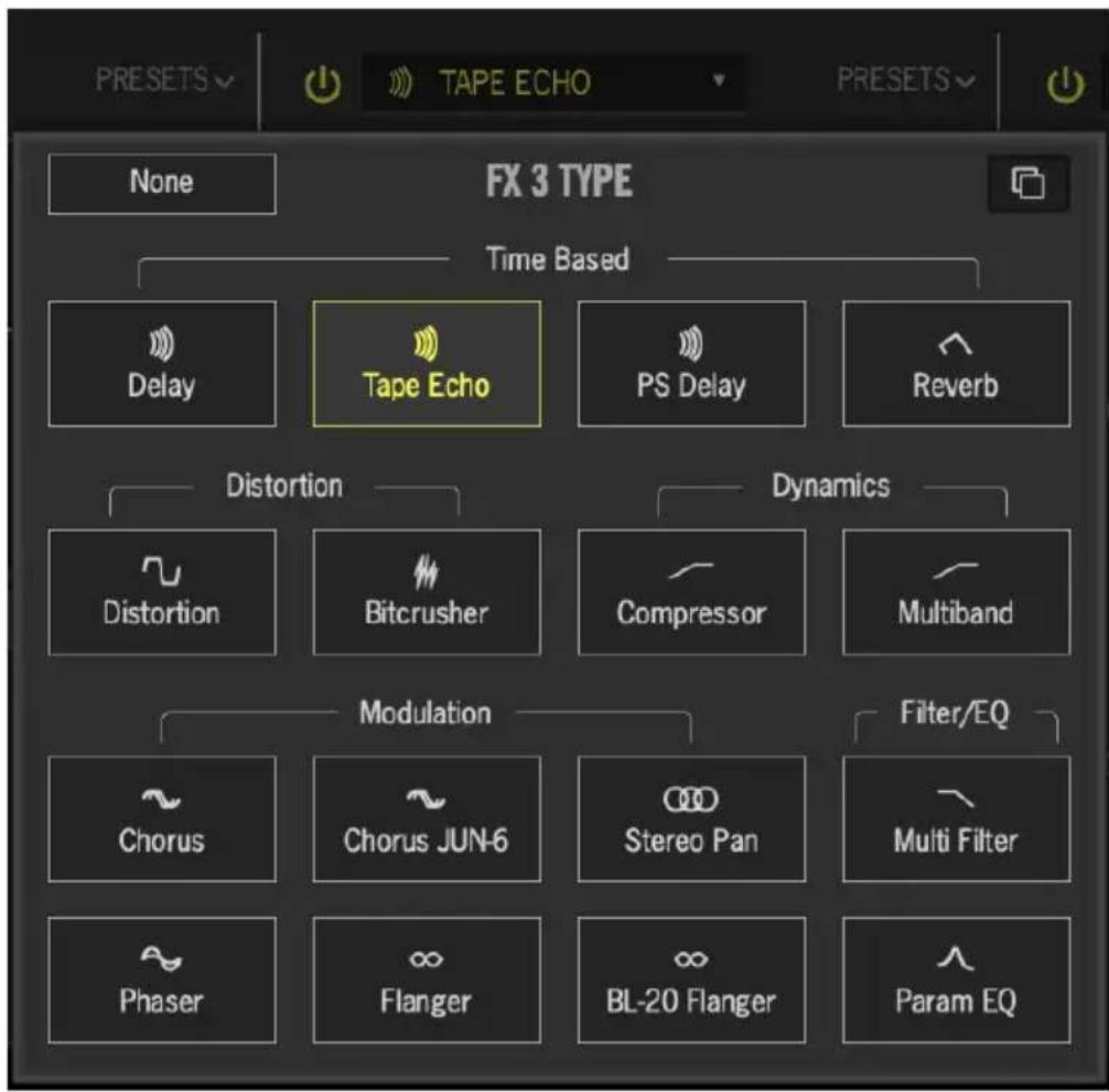 Arturia KORG MS20 V - Les types d'effets - 1