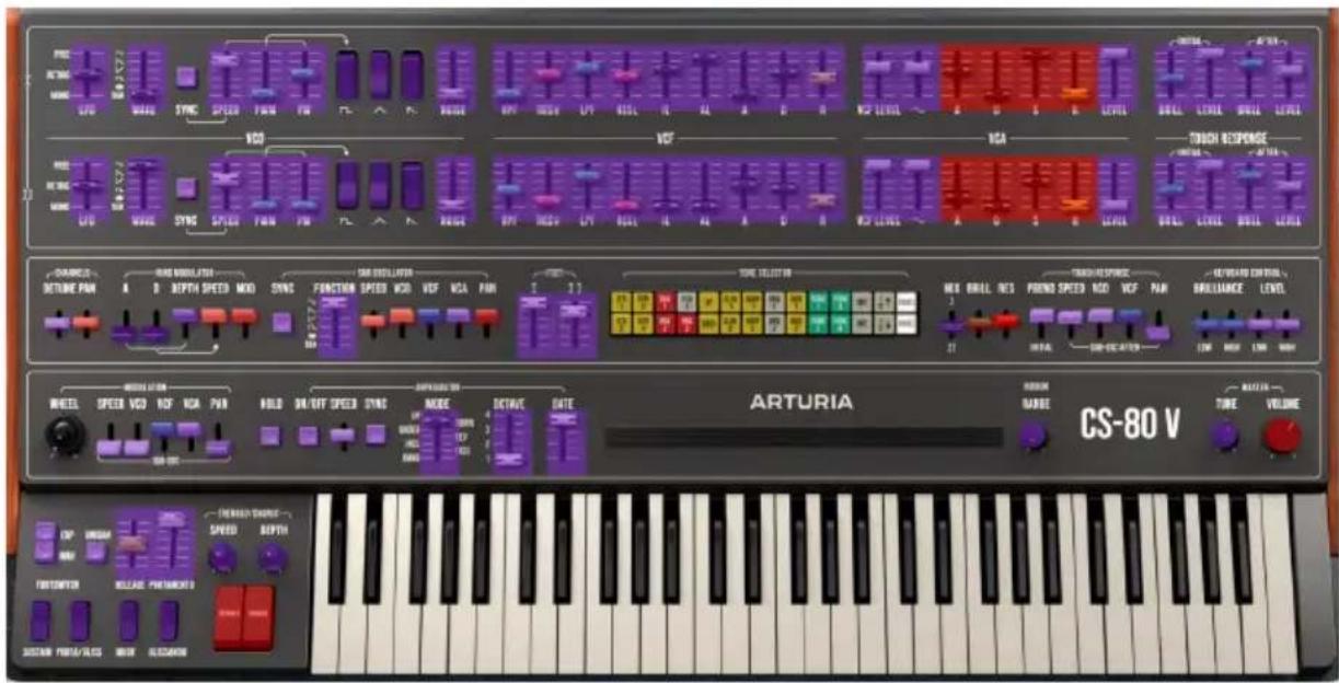 Arturia CS80 V4 - 3.4.2.3.Assigner et dissocier des contrôles - 1