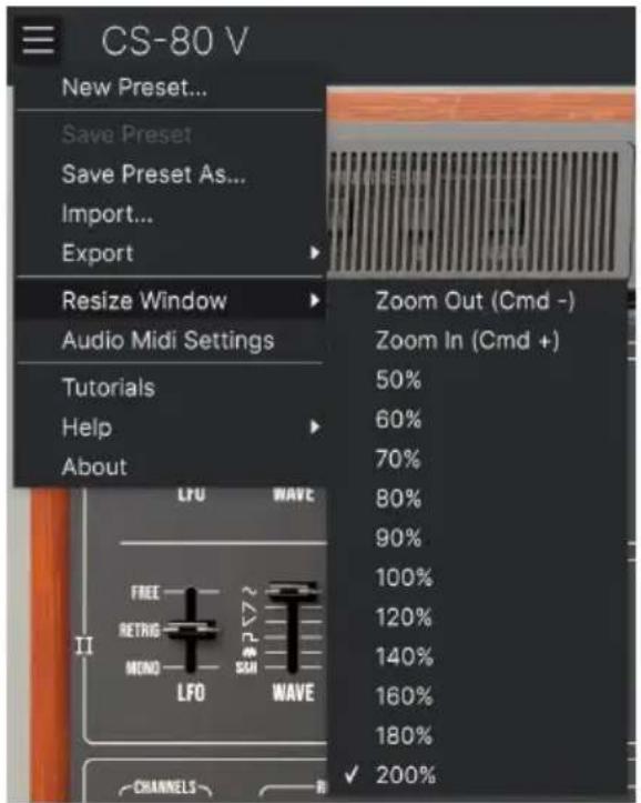 Arturia CS80 V4 - Resize Window - 1