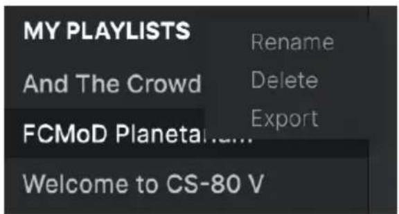 Arturia CS80 V4 - Ajouter une playlist - 2