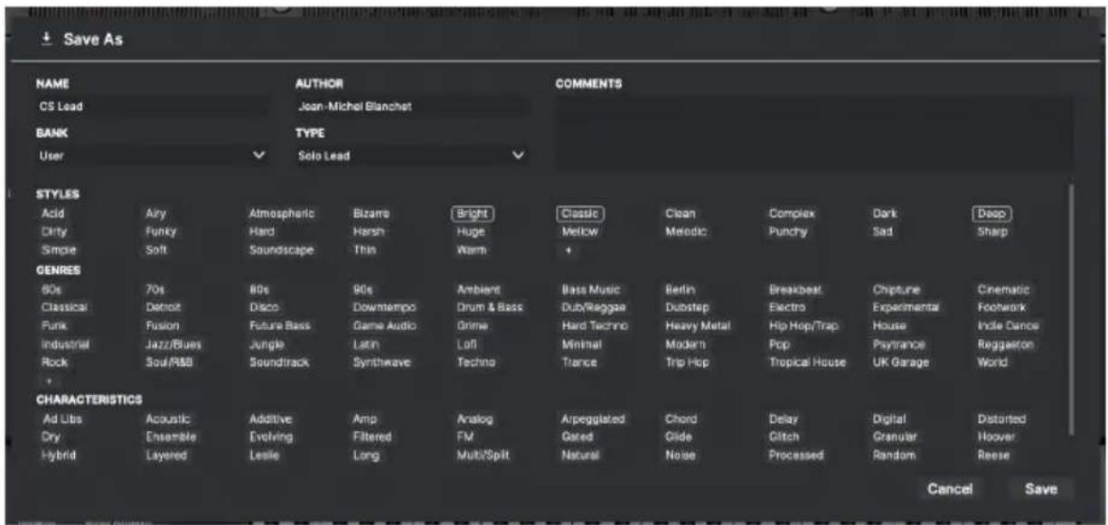 Arturia CS80 V4 - Save Preset As... [Enregisterr Preset Sous...] - 1