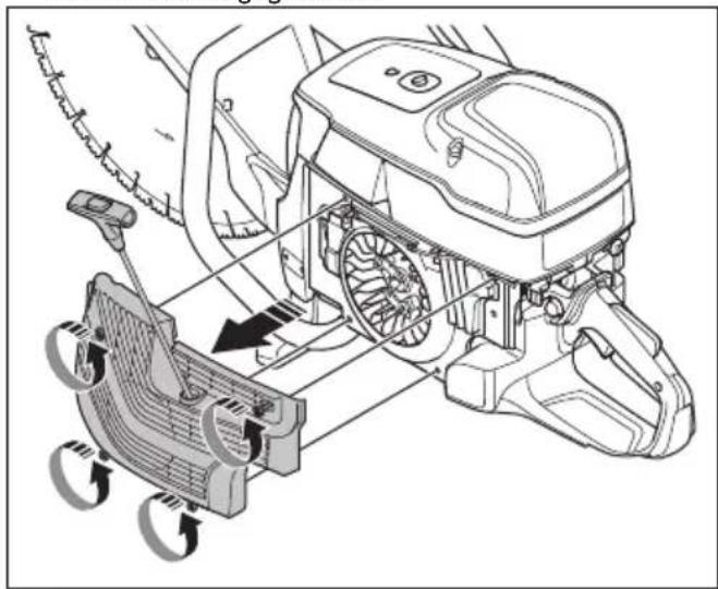 HUSQVARNA K 1270 II Rail - So entfernen Sie das Startvorrichtungsgehäuse - 1