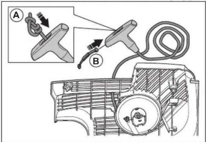 HUSQVARNA K 1270 II Rail - To replace a damaged starter rope - 8
