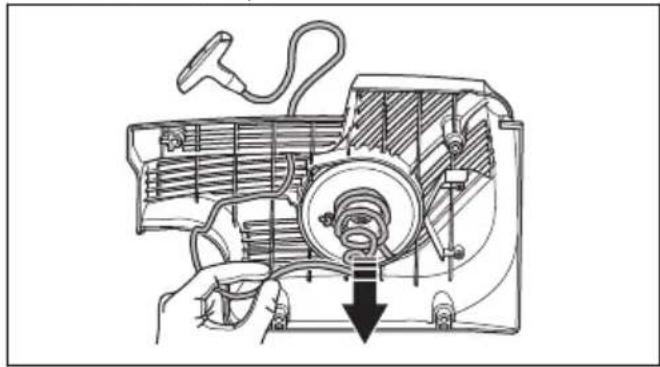 HUSQVARNA K 1270 II Rail - Changement d'un câble de démarreur endommagé - 4