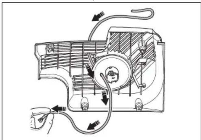 HUSQVARNA K 1270 II Rail - To replace a damaged starter rope - 6