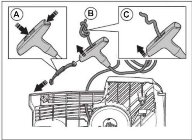 HUSQVARNA K 1270 II Rail - To replace a damaged starter rope - 5