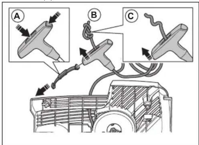 HUSQVARNA K 1270 II Rail - Changement d'un câble de démarreur endommagé - 5