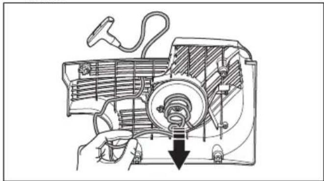HUSQVARNA K 1270 II Rail - To replace a damaged starter rope - 4
