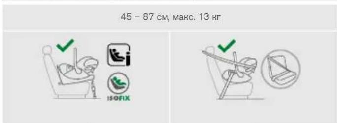 45 – 87 см, макс. 13 кг ✓ ISOFIX