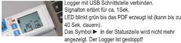 TFA LOG220 - Aufzeinung stoppen / PDF erzeugen (Standardinstellung) - 1