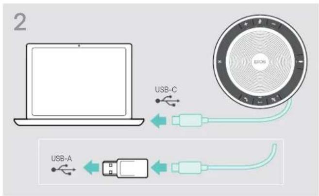 SENNHEISER EPOS Expand 40 - A:Connector via cable USB - 3