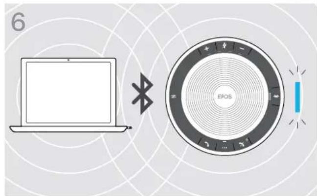 SENNHEISER EPOS Expand 40 - D: Connecter le dongle Bluetooth à un ordinateur et appairer le Speakerphone - 6