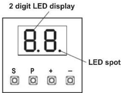 2 digit LED display 8.8. LED spot S P + -