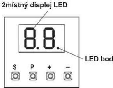 2místný displej LED 8.8. LED bod S P + -