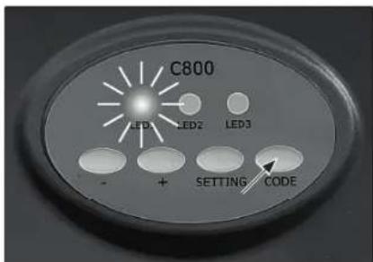 C800 LED1 LED2 LED3 - + SETTING CODE