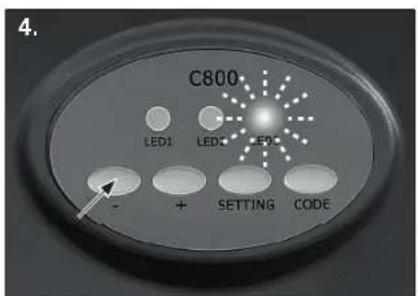 C800 LED1 LED2 LED3 - + SETTING CODE