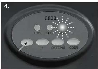 C800 LED1 LED2 LED3 - + SETTING CODE