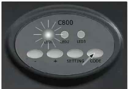 C800 LED1 LED2 LED3 - + SETTING CODE